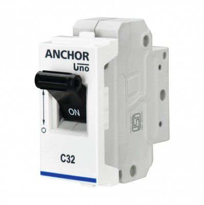 Anchor by Panasonic UNO Mini Penta Modular 6 Amp Single Pole C Curve MCB | Single Pole 6A MCB (65980)