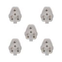 ANCHOR Penta 3 Pin Plug Top (White, 240 V, 6 A) Pack of 5...