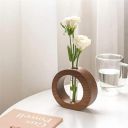 Ancient Shoppee Wooden 1 Glass Test Tube Home Decor Planter Modern Flower Vase with Wood Stand Plant Propagation...
