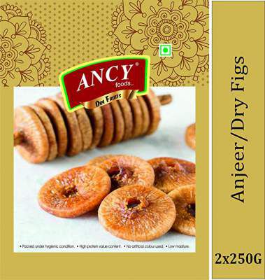 Ancy Foods Pure and Dry Big Size figs (Anjeer) Premium Quality 500gm (Pack of 2x250)