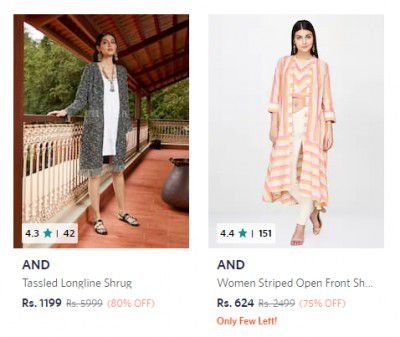 AND Women Front Shrug upto 80% off