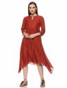 AND Womens Key Hole Neck Printed Asymmetrical Dress...