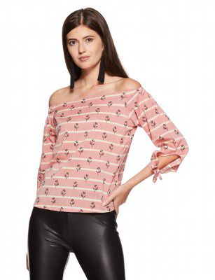 AND Womens Off Shoulder Neck Printed Top