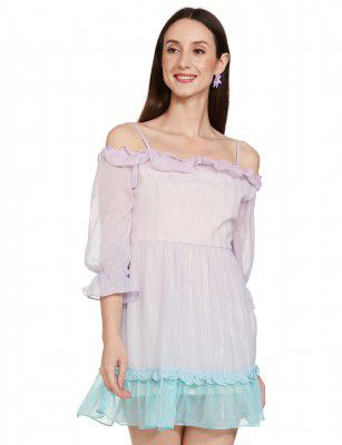 AND Women's Polyester A-Line Mini Dress
