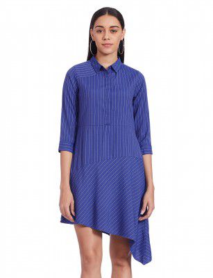 AND Women's Polyester Asymmetrical Above The Knee Casual Dress