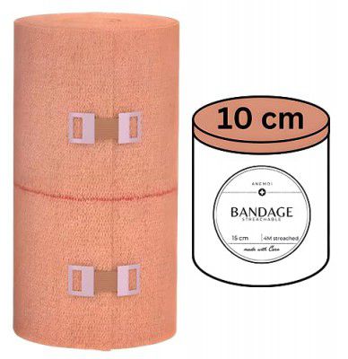 ANEMOI Premium Cotton Crepe Bandage - Roll Sports Wrist Wrap Straps, Elastic Compression (4m x 10cm)