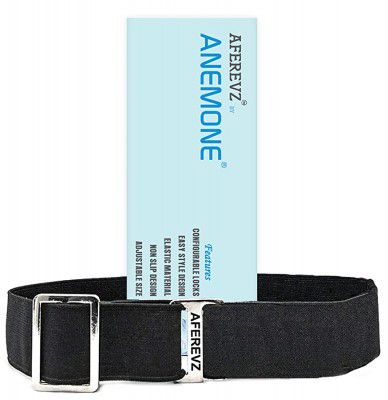 ANEMONE® Premium Tucker Shirt Stay Belt | Adjustable Size | Elastic Strap | Comfortable Fit (Black)
