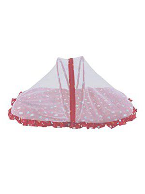 ANGAAKAR CLOTHINGS Baby Boys & Girls Printed 100% Organic Cotton Bed with Mosquito Zip Closure Net 0-6 Months (Red)