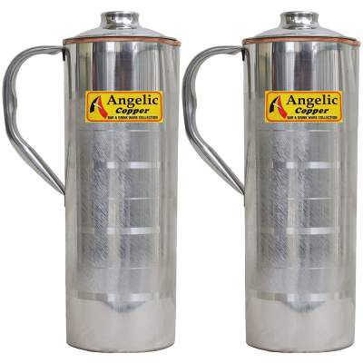Angelic Copper Steel Water Bottle Set 650 ml Set of 2 Steel/Copper