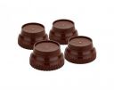 Angelware Multi-Purpose 4 Pieces Round Plastic Legs,Foot and Stand for Almirah, Wardrobe, Refrigerator, Sofa, Sleeping Bed, Dinning Table and Dressing Table (Brown, Set of 1)), M...