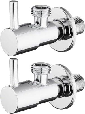 Angle walve for bathroom - Ennius Brass Angle Valve With Wall Flange, Brass Disc Stop Cock for Bathroom Taps, Geyser and Wash Basin Connection with Chrome Finished (Pack of 2, Solo)