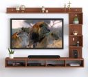 ANIKAA Casey Engineered Wood Wall Mount TV Unit Engineered Wood TV Entertainment Unit  (Finish Color - Wenge White, DIY...
