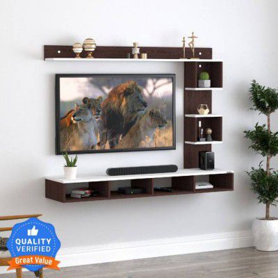 ANIKAA Irina Wooden TV Cabinet | Engineered Wood TV Entertainment Unit  (Finish Color - Wenge White, DIY(Do-It-Yourself))