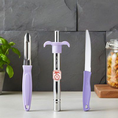 Anjali 3-Piece Kitchen Tool Set – 1 Knife, 1 Peeler, 1 Lighter 