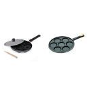 Anjali - DAL12 Appa Patra Diamond Series, Black + Anjali Mini Uttapam tawa, 7 Cavity...