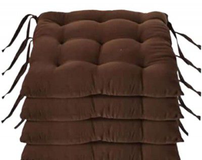 Anju Enterprises Microfiber Square Chair Pad/Cushion (Pack of 4)