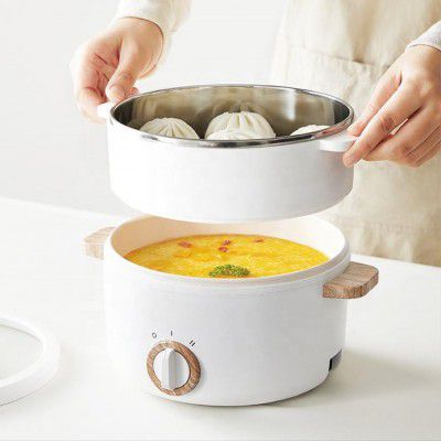 ANKALE CURA PLUS Multipurpose Electric Cooker Kettle | 1.5L Non-Stick Pot with Steamer | 600W