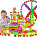 Ankirant 92+ Pcs Plastic Building Blocks with Wheel Educational Learning Kids Toys / Brain Game / Train Bricks (Multicolor)...