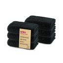 Anko 100% Cotton Malmo 550 GSM | Black Face Towel Set of 6 | 33 x 33 cm | Travel, Gym, Spa, Salon Towel...