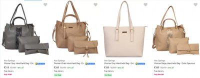 Ann Springs Handbags Starts ₹303 | Upto 91% Off