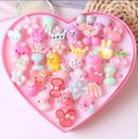 ANNA CREATIONS® Girls Kids Cartoon Pretend Play Toy Fancy Finger Rings for Birthday Gifting Comes in Pink Heart Shape Gift Box .Suitable for Age 2 - 10 yrs....