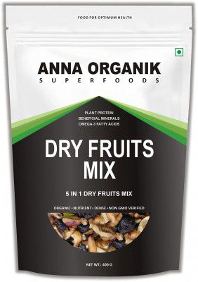 Anna Organik Dry Fruit Mix High Fiber, Energy Boosting, Plant Protein, Healthy Diet 5 in 1 Dry Fruit Mix (400gm)