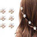ANNACREATIONS 6 Piece Korean Style Pearl Metal Hair clips, Plastic Pearl Barrettes Hairpin for Women & Girls(White)...