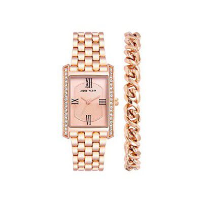 ANNE KLEIN Womens 25 mm Fall 22 Rose Gold Dial Metal Analog Watch - AKB3990RGST