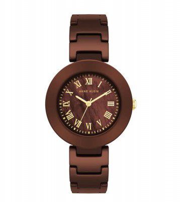 Anne Klein Womens 34.5 mm Fall 22 Brown Dial Ceramic Band Analog Watch - AK4036BMBN (Not assigned,Not Assigned)
