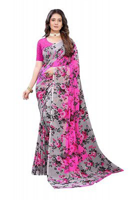 ANNI DESIGNER Georgette Blend Half & Half Saree