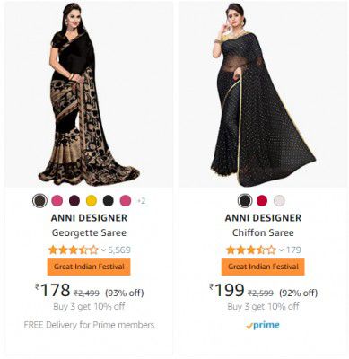 ANNI DESIGNER Sarees upto 95% off