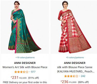 ANNI DESIGNER Silk Saree up to 95% off