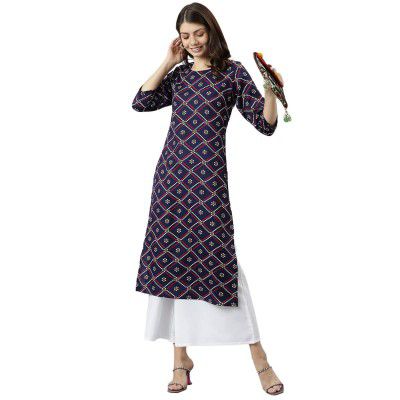 ANNI DESIGNER Womens Crepe Straight Printed Kurta
