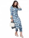 ANNI DESIGNER Womens Cotton Blend Printed Straight Kurta with Pant (Pustak Blue)...