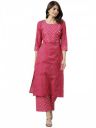 ANNI DESIGNER Womens Cotton Blend Printed Straight Kurta with Palazzo (Pimpli)...