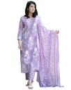 ANNI DESIGNER Women's Cotton Blend Printed Straight Kurta with Pant & Dupatta...