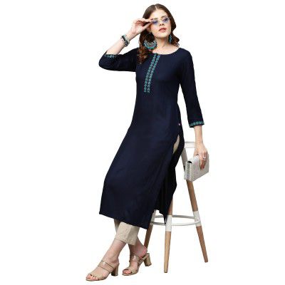 ANNI DESIGNER Women's Cotton Blend Regular Kurta