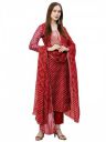 ANNI DESIGNER Women's Cotton Blend Straight Embroidered Kurta Set With Dupatta...