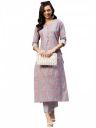ANNI DESIGNER Womens Cotton Blend Straight Printed Kurta with Pant (Lochna-N4w)...