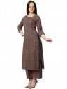 ANNI DESIGNER Womens Cotton Blend Traditional Straight Printed Kurta and Palazzo Set (Janar)...