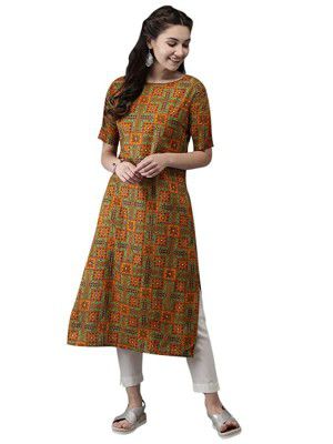 ANNI DESIGNER Womens Crepe Printed Straight Kurta