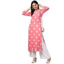 ANNI DESIGNER Womens Crepe Straight Printed Kurta (Dots)...
