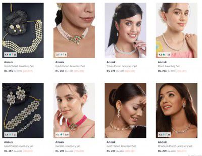 Anouk Jewellery Sets For Women Upto 90% Off | Starts At ₹86