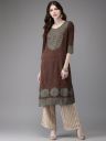 Anouk Women Coffee Brown Printed A-Line Kurta...