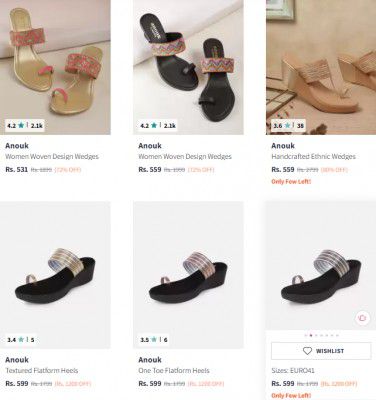 Myntra:  Anouk Women Sandal Starts at Rs 531