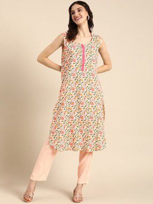 AnoukFloral Printed Regular Kurta with Trousers