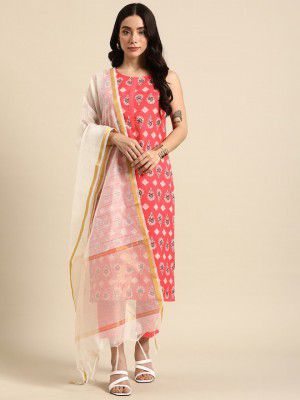 AnoukWomen Floral Printed Kurta & Trousers With Dupatta