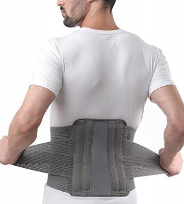 Anshelite Contoured Lumbar Support Belt, Back Support Belt For Back Pain, Sciatica, Herniated Disc, Scoliosis With Adjustable Straps (Large)