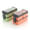 Anshri Pack of 2 Lunch Box 3 Compartment, Tiffin Box for Office MenWomenkids Lunch Box,Leak Proof & Removable School Lunch Box Container,Travel Lunch Boxes (Multicolor,1400 Ml)...