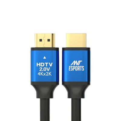 Ant Esports AEH102 4K HDMI Cable with Blue Metal Cap - 2 Meters I 2.0 HDMI I 24K Gold-Plated I High Speed 18Gbps HDTV Cable